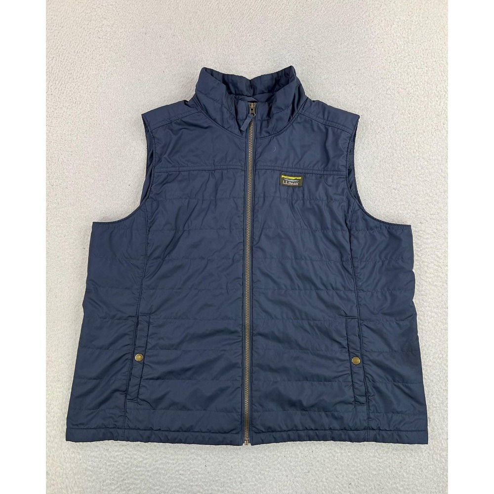 L.L.Bean Vest Womens Plus 2X Blue Mountain Classic Quilted Insulated Full Zip